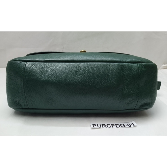 Fossil Green Leather Suede Pushlock Flap Closure Crossbody Bag - Picture 8 of 16